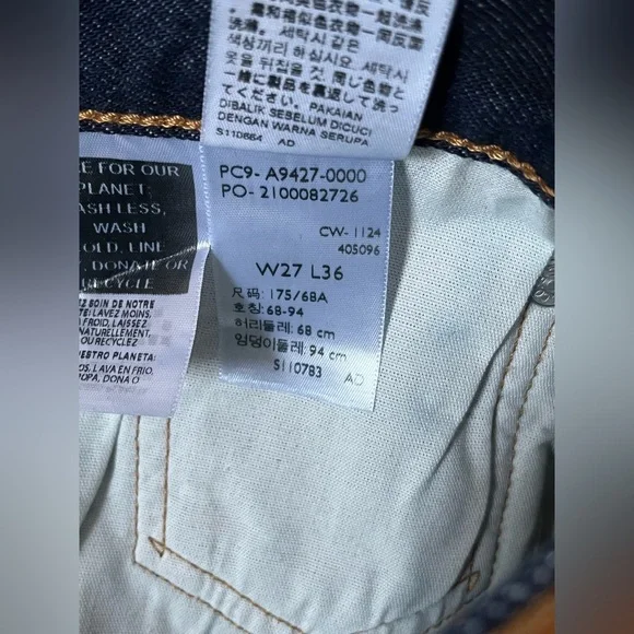 Levi’s Premium 501 90s Straight Leg Selvedge Jeans ‘Blue’ size wmns W27xL36